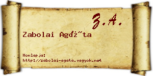 Zabolai Agáta névjegykártya